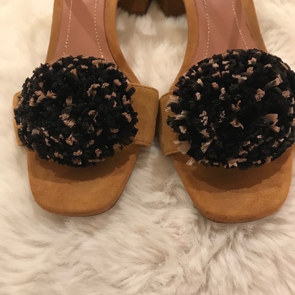 Zara Tan Suede Raffia Pom Pom Strappy Sandals | 39 - Picture 9 of 16